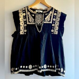 Black and cream Sea New York top embroidered size 8 new